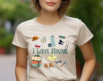 Ich liebe Wandern Shirt, Outdoorsy Shirt, Fernweh Shirt, Geschenk für Wanderer, Wandern Geschenke, Natur Liebhaber Geschenk, Abenteuer Shirt, Müsli Mädchen