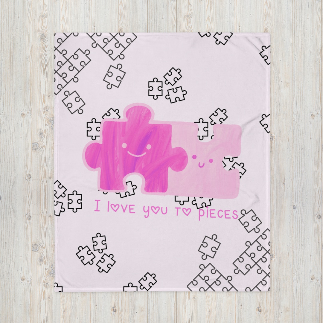 Love You to Pieces Blanket, Valentine Blanket, Valentine Throw Blanket