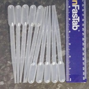 Pipettes x 10 - 3ml Plastic for Soap Making, Candle Making, Essential Oils Aromatherapy, Paint Mixing, Arts and Crafts