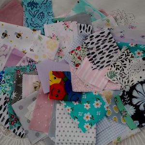 Assorted Cotton Fabric Scraps: Quilting, Patchworking, Crafts (200g)