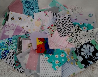 Assorted Cotton Fabric Scraps: Quilting, Patchworking, Crafts (200g)