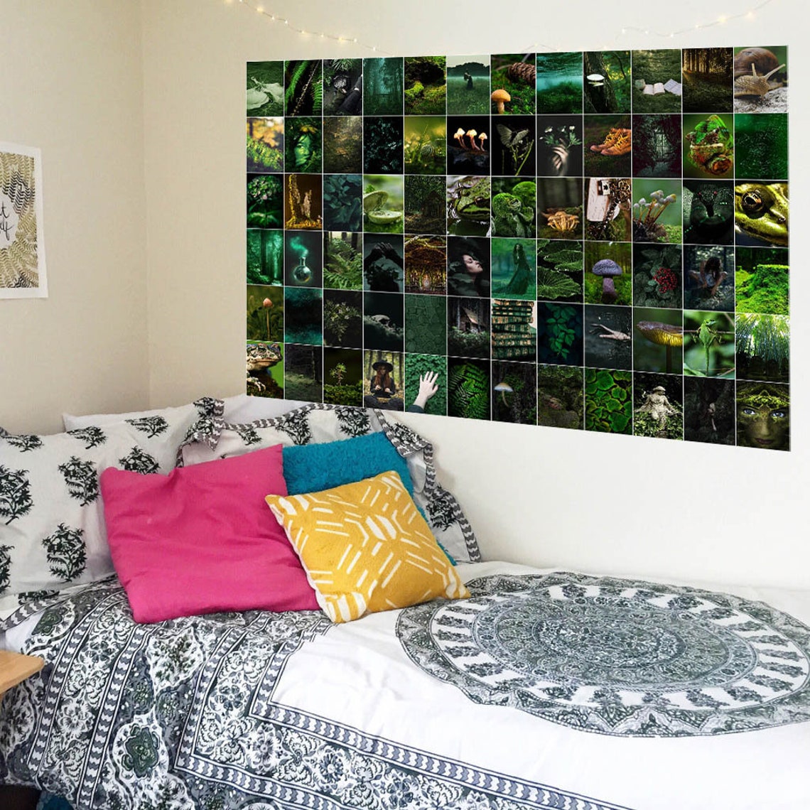 72 Pcs Goblincore Aesthetic Room Decor Green Wall Collage Kit Etsy