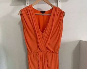 Escada Orange Silk Dress Size 34