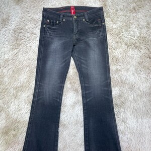 Edwin 503 Classic Jeans Black Women&#39;s Boot Cut Low Rise Stretch Long Jeans Size 29