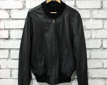 Vintage Bally Of Switzerland Leather Jacket Reversible Bomber Retro Men 36 Italy Men S Small