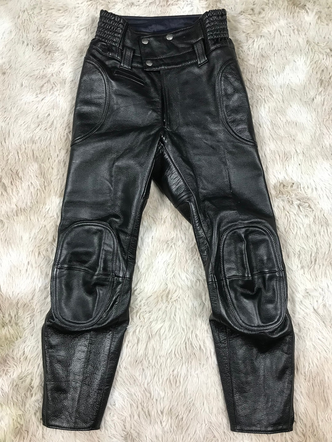 KUSHITANI Leather Pants Motorcycle Cowhide Pants Padded W28 Etsy