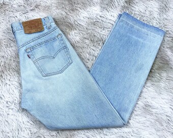 Vintage 90'S Levi's 501 Jeans Light Wash Blue Worn W28 Made in USA