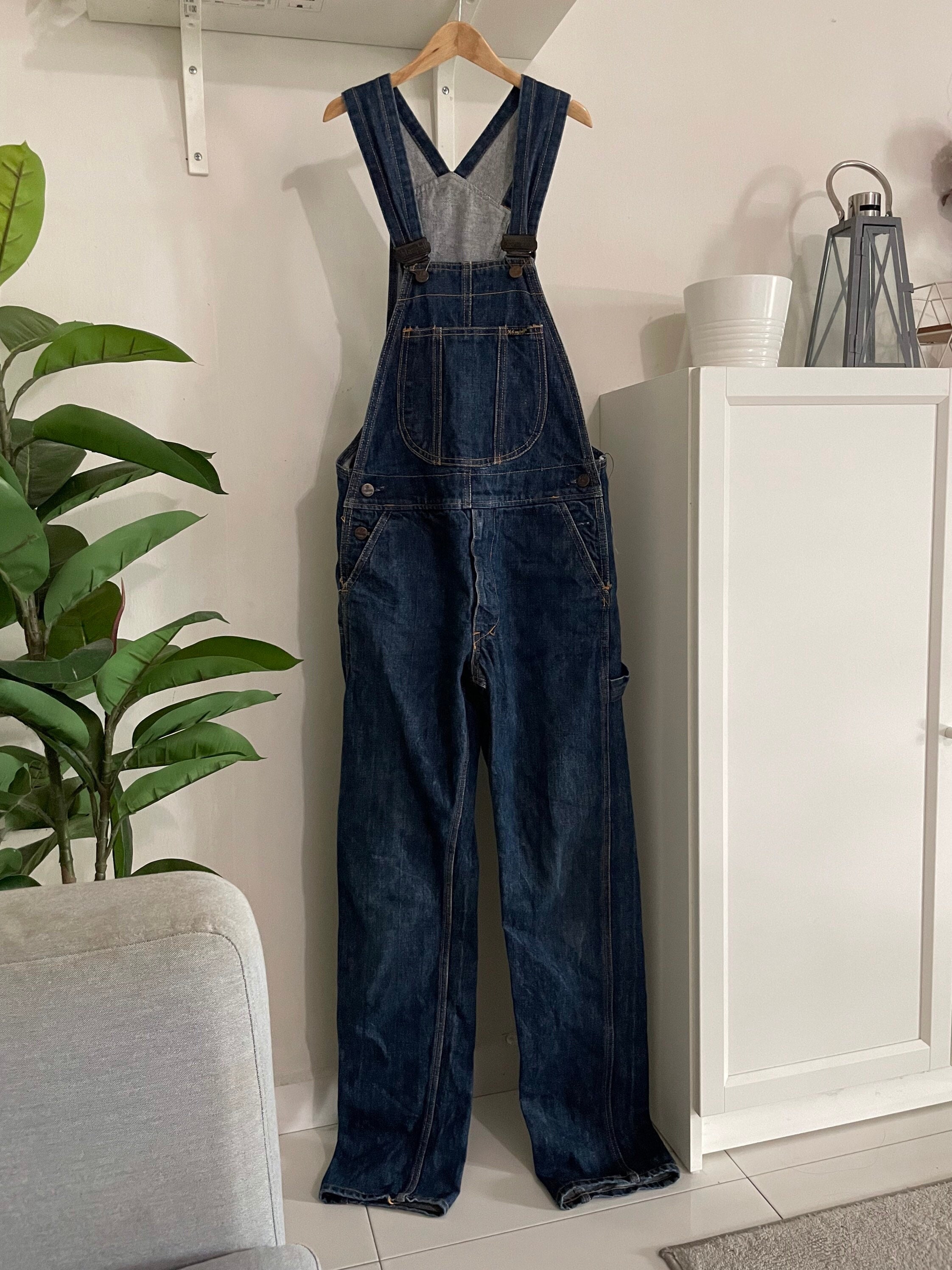 稀少》Vintage 鬼フレア McCampbell 70's オーバーオール Vintage Mccampbell Denim Overall Jeans Dark Blue Indigo W 31