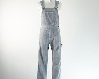 Heardson Striped Carpenter Bib Overalls Loose Made in Japan Vintage 90s Heardson Overall Pants Carpenter