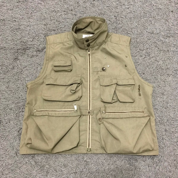 Vintage Lancaster Green Tactical Vest Multi Pocket