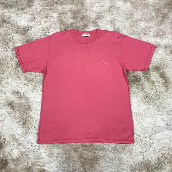 COURREGES HOMME T Shirt Light Pink 100% Cotton Men's S M