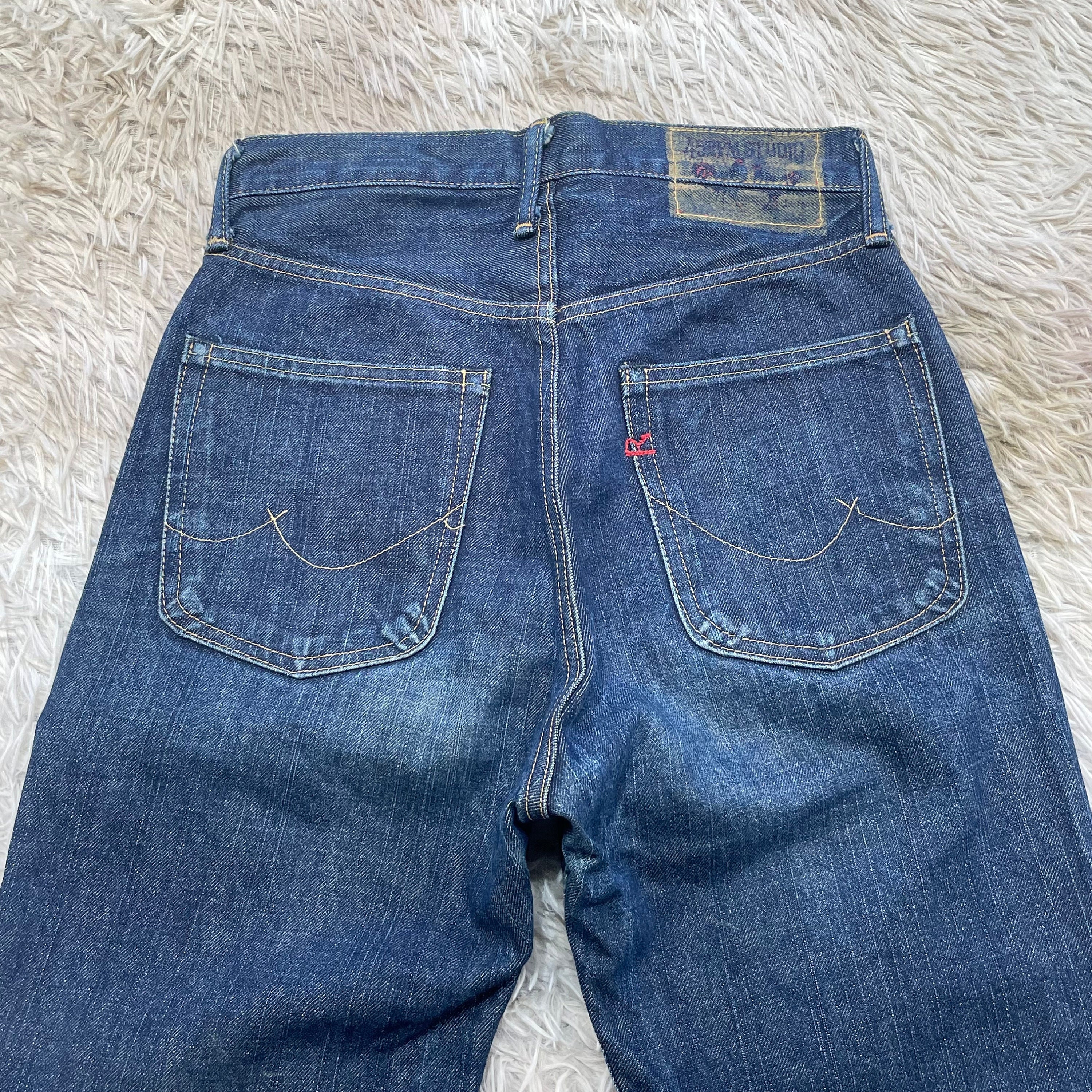 45rpm Jeans Indigo Denim High Rise Waist 25 Straight Cut W