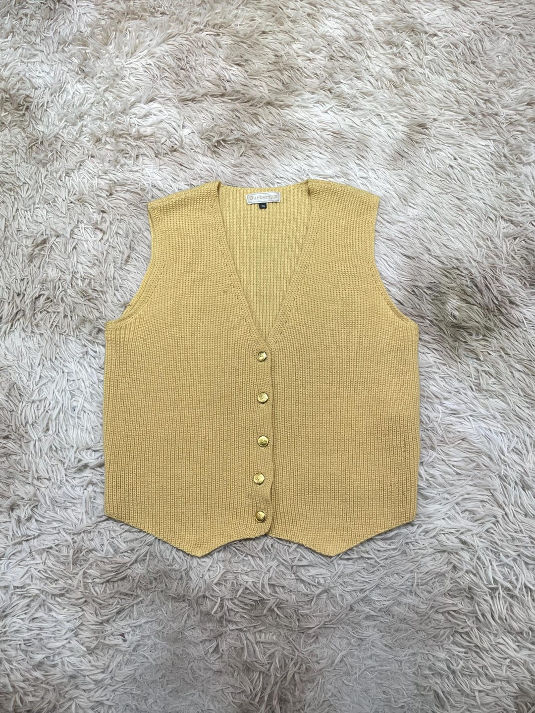 VTG Butter Yellow Knit Vest