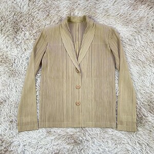Pleats Please Issey Miyake Brown Pleated Blazer Size 3 Made in