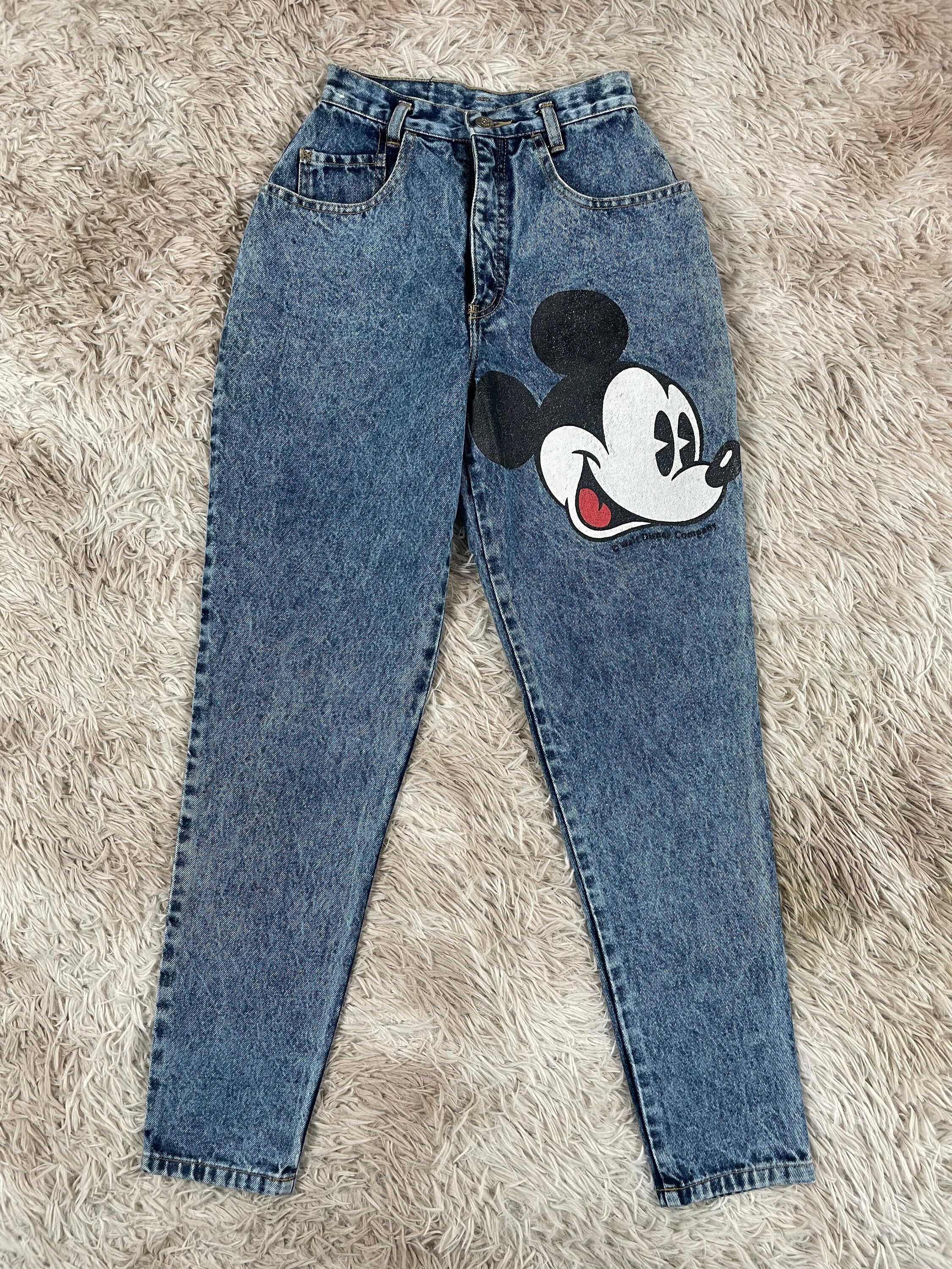 Vintage Mickey Mouse by Poppins Grace Ltd Jeans High Waist 90's Petite  W23 24