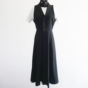 Atsuro Tayama Long Sleeveless Wool Vest Made in Japan AT Atsuro Tayama Japanese Designer Long Wool  Buttons Dress Petite Size