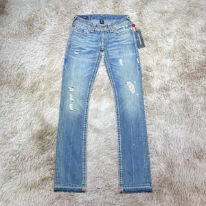 True Religion Jeans Billie Low Rise Straight Women Size 24 Made in USA