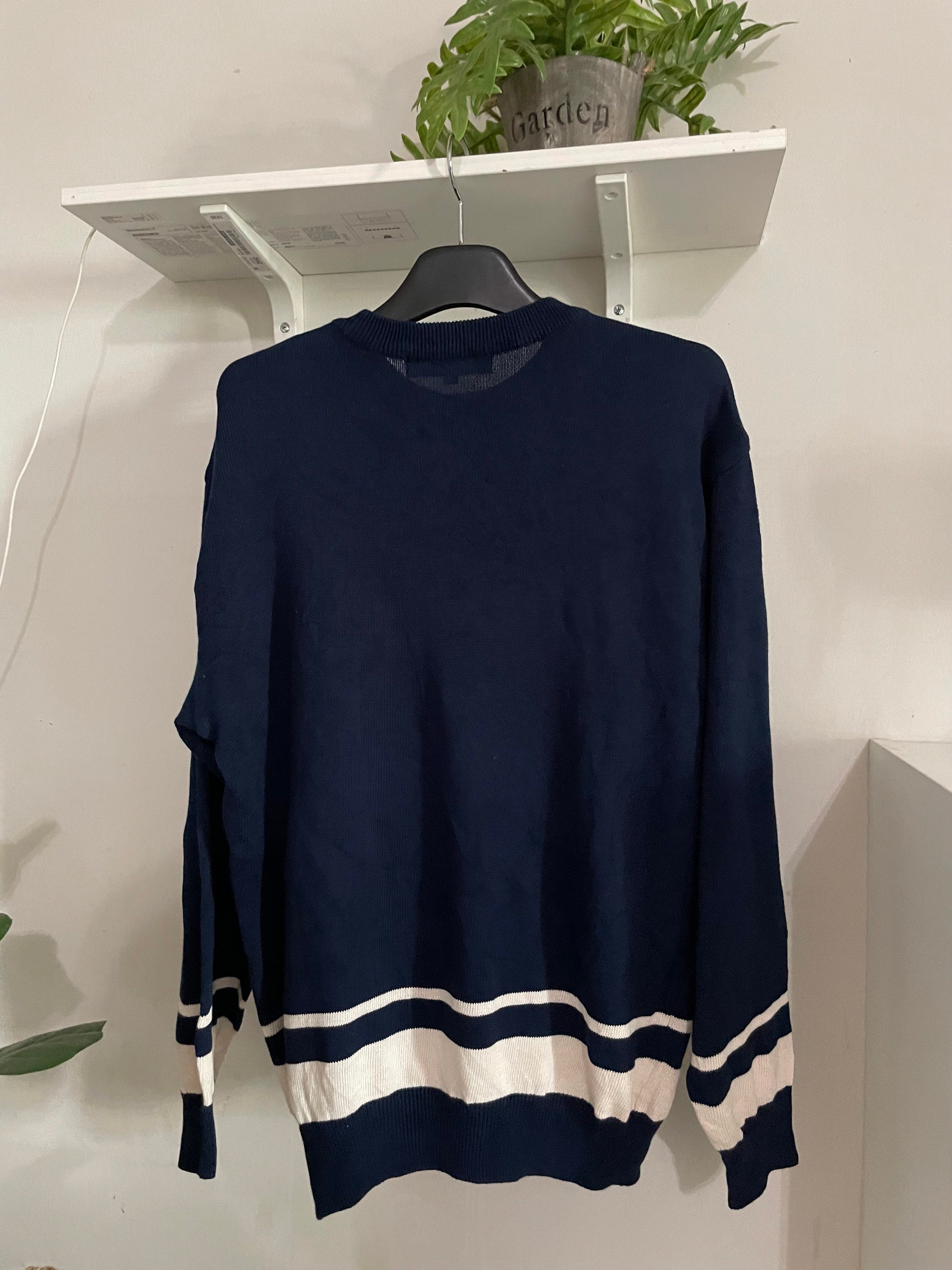 Vintage 90s Christian Dior Sports Knit Sweater Navy Blue Etsy