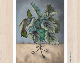 Flowerpot with plant, art print, print, digital art, illustration, lorena martinez art