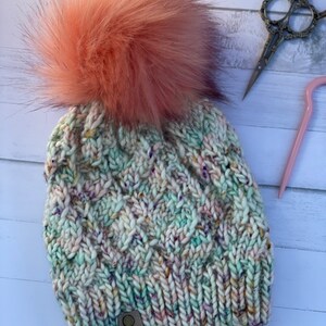 Luxe Chunky Knit Merino Wool Cabled Beanie