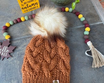 Luxe Chunky Knit Merino Wool Cabled Beanie