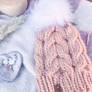 Luxe Chunky Knit Merino Wool Cabled Beanie