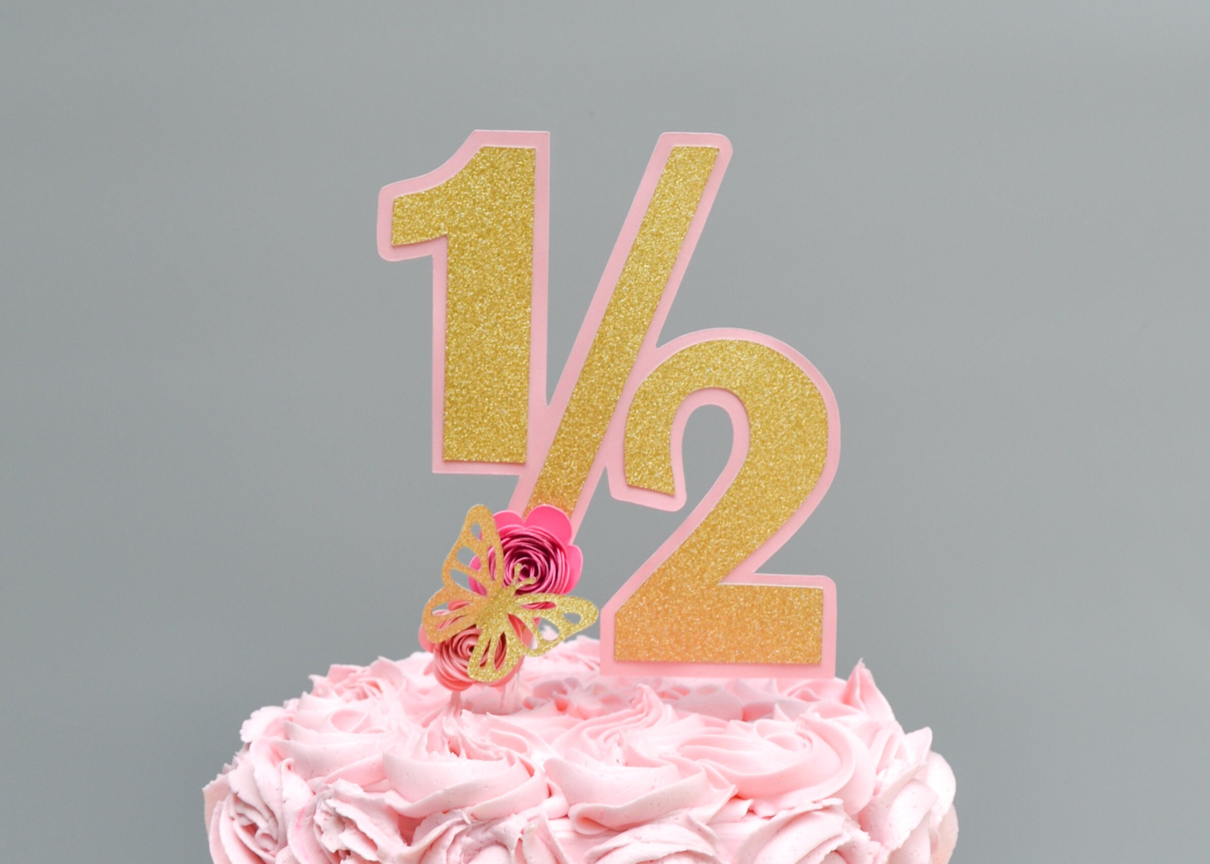 Half Birthday Cake Topper 1/2 Birthday Cake Topper Half Cake Etsy