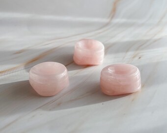 Rose Quartz Mini Sphere Stand | Mini Crystal Sphere Holder | Mini Ball Holders | Gemstone Ball Stand | Stone of Unconditional Love