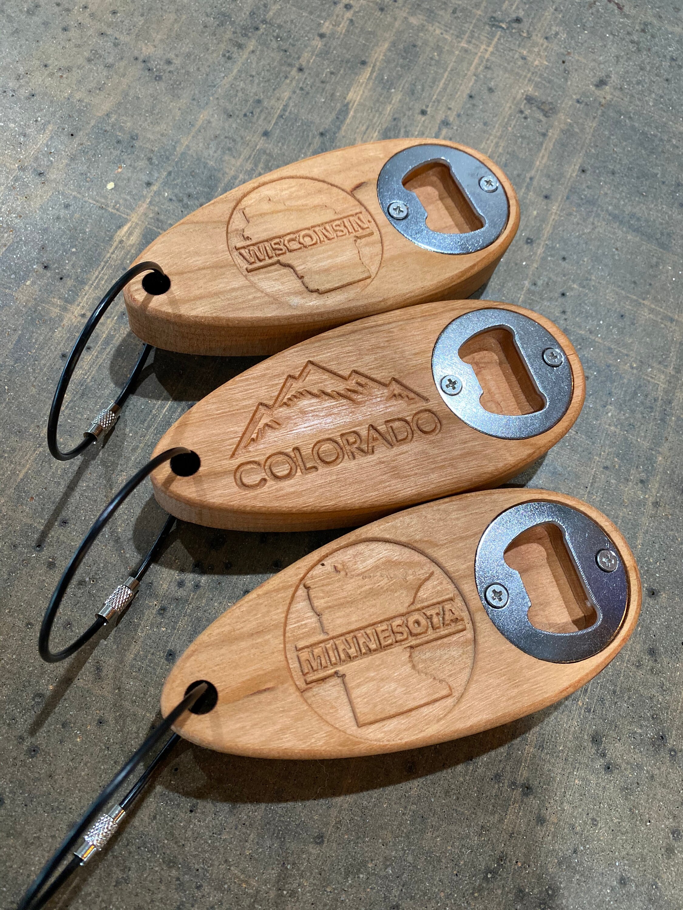 Wooden Bottle Opener Keychain Colorado Key Chain Etsy