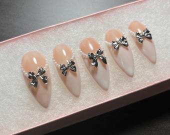 Uñas postizas de gel premium pintadas a mano / Uñas personalizables para el Día de San Valentín / Uñas reutilizables en cualquier momento / Uñas postizas de gel premium pintadas a mano / Uñas personalizables para el Día de San Valentín