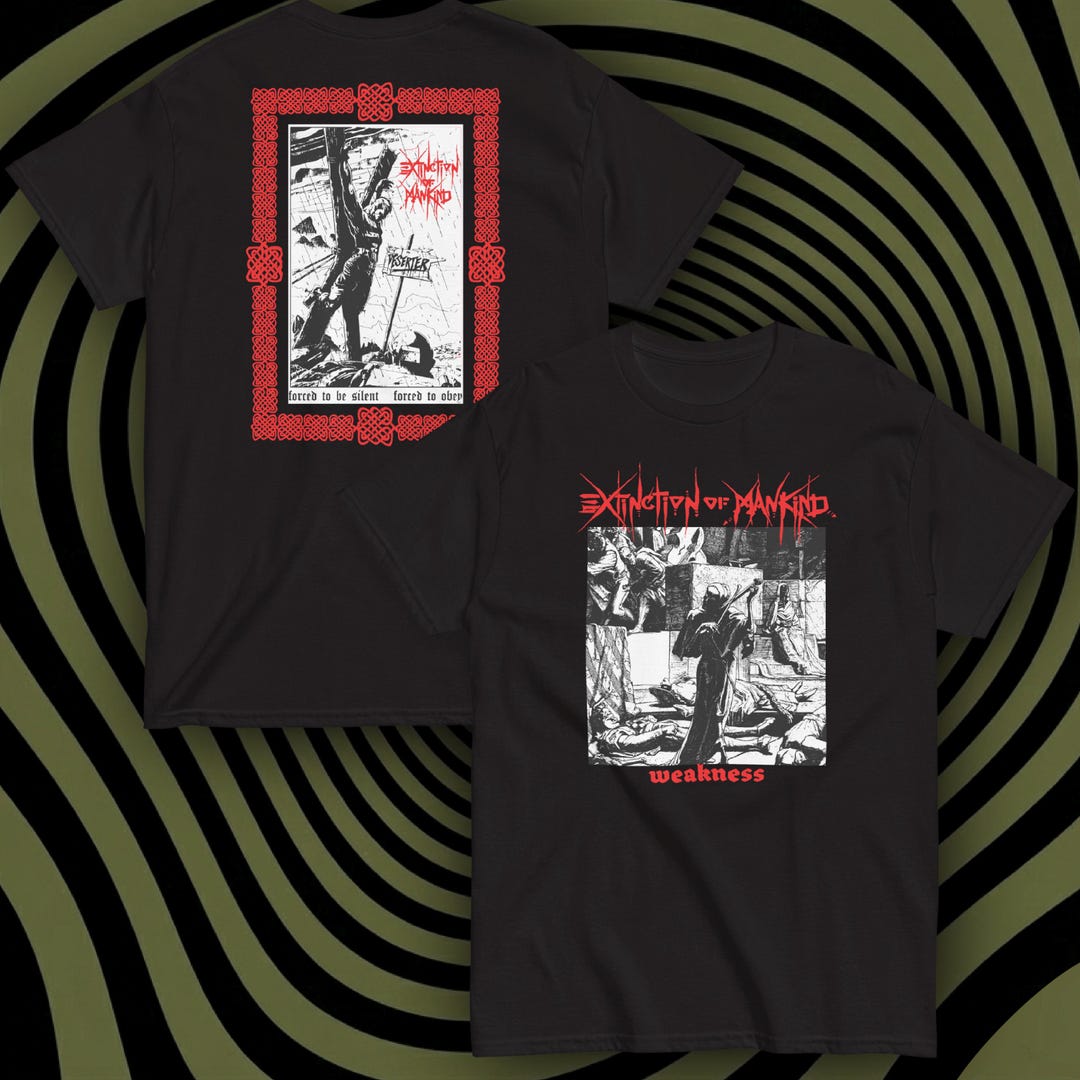 EXTINCTION OF MANKIND - Weakness 2-sided/2-color Shirt - Etsy Ireland