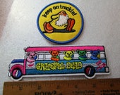 Mr Natural, R Crumb, Keep on Truckin Grateful Dead Bus on Tour Iron on Patches (2)