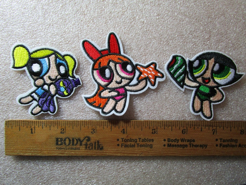 3 Power Puff Girls Iron on Patches