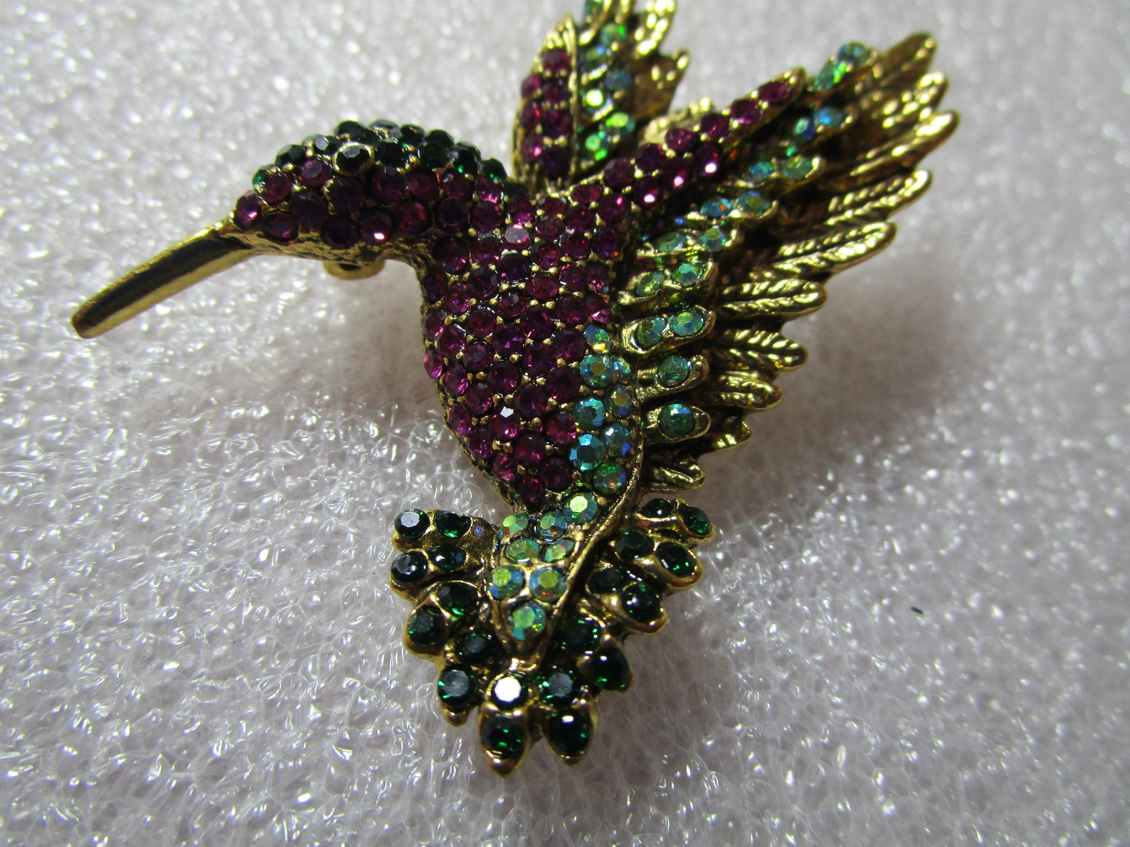 Colorful Rhinestone Hummingbird Brooch or Pin Etsy