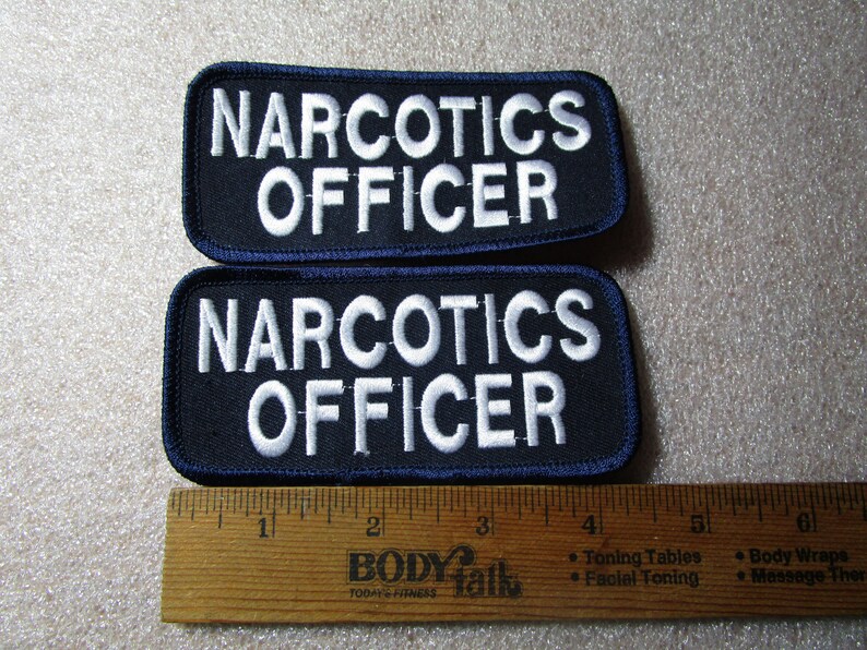 Iron on Patches Narcotics Officer Pair or two