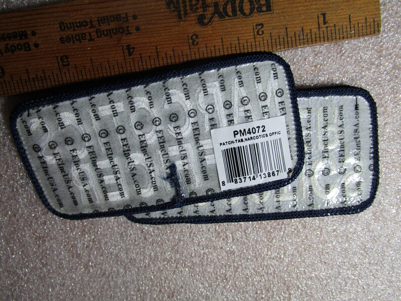 Iron on Patches Narcotics Officer Pair or two