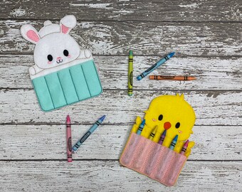 Bunny Birthday party Easter Bunny Crayon Holders Bunny Toy Crayon Birthday Favor Easter Basket Toy Rabbit Crayon Holder