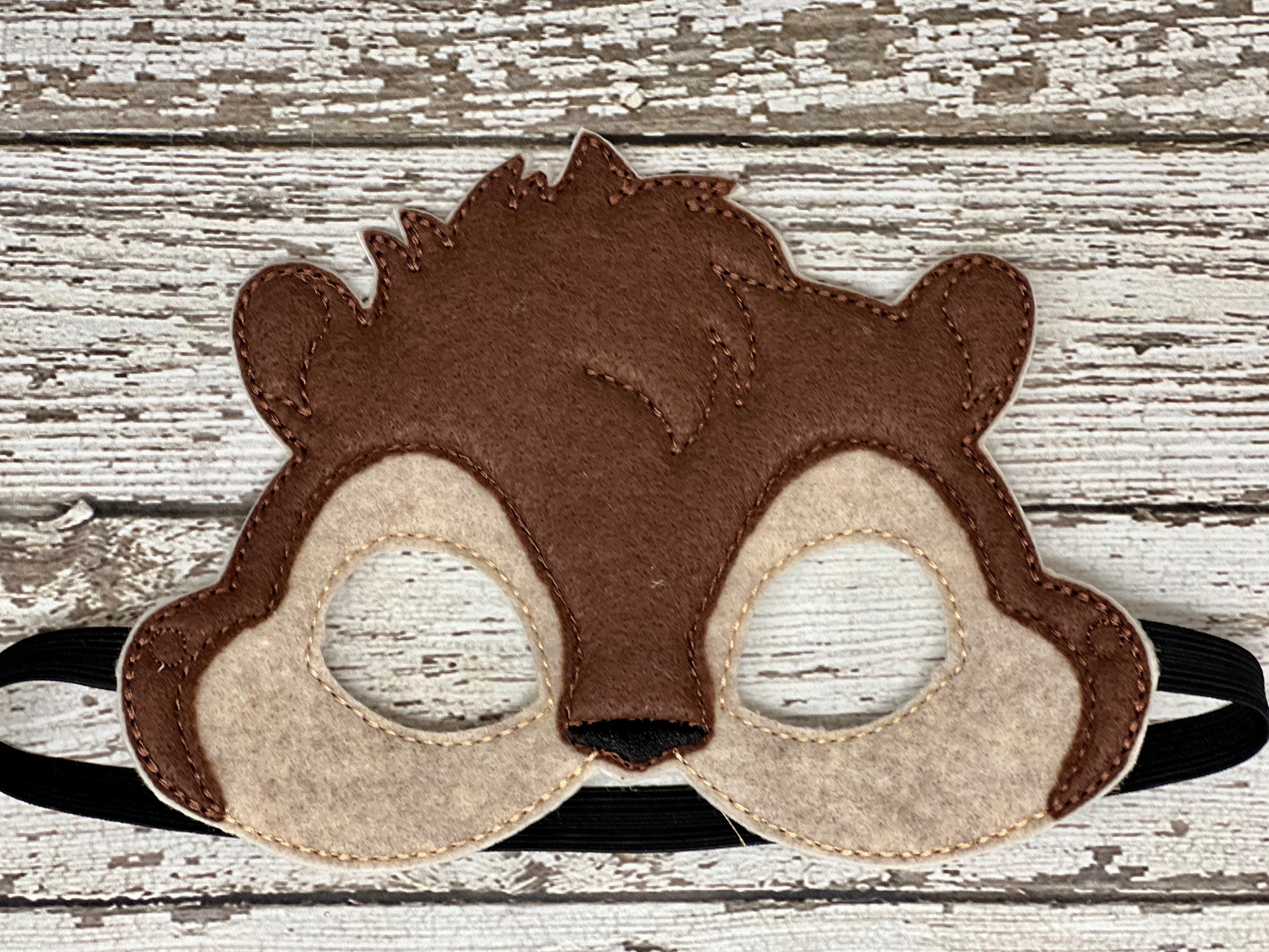 Chipmunk Mask Embroidered Felt Chipmunk Mask: Animal Costume, Pretend Play - Etsy