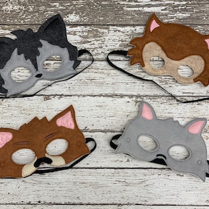 Wolf Animal Mask Felt Mask Kids Masks Kids Costumes Wolf Costume Halloween Mask Wolf Halloween Costume Wolf Party favor Wolf Report Prop