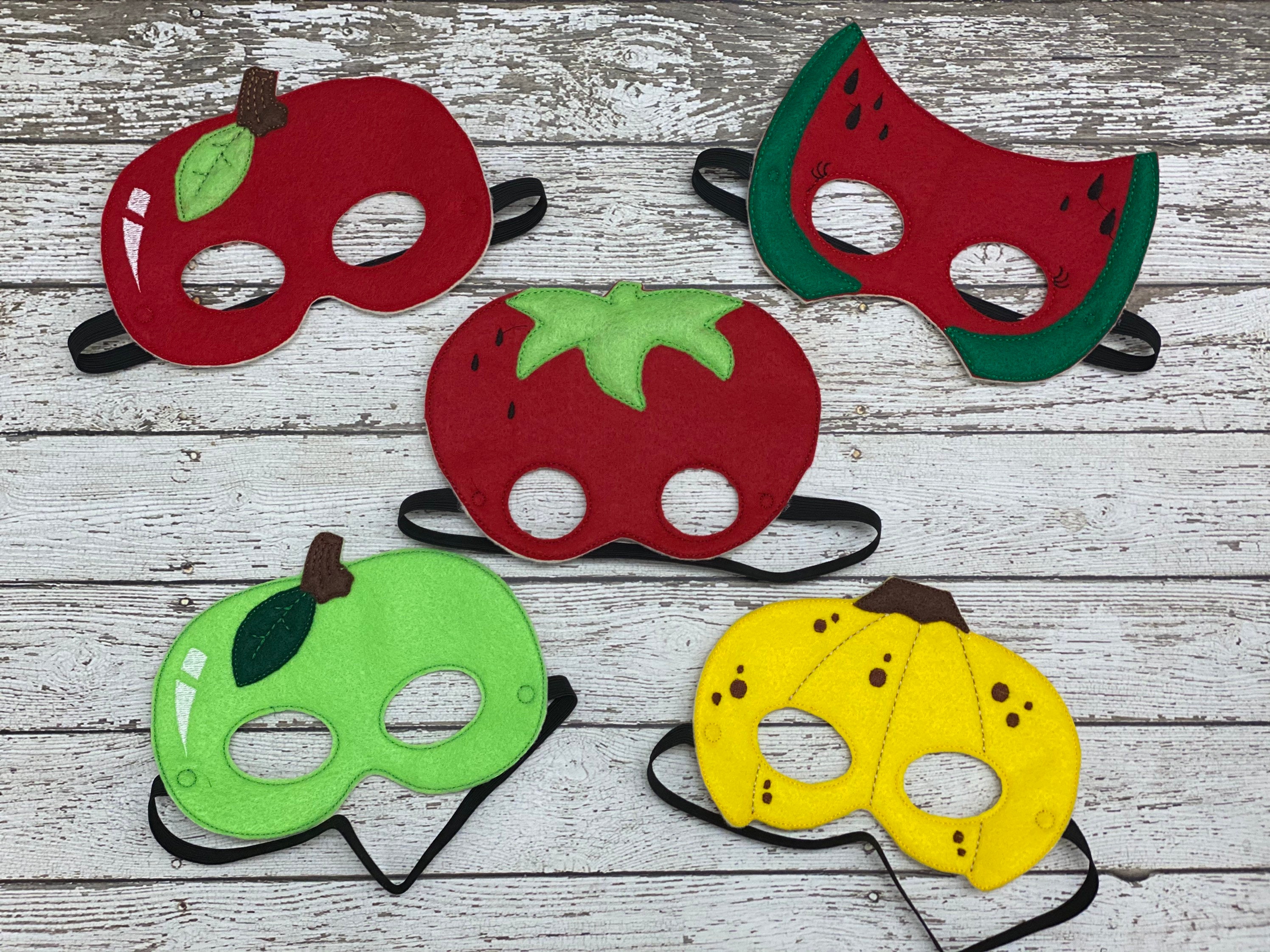 Fruit Masks Fruit Felt Masks Apple Mask Banana Mask Strawberry