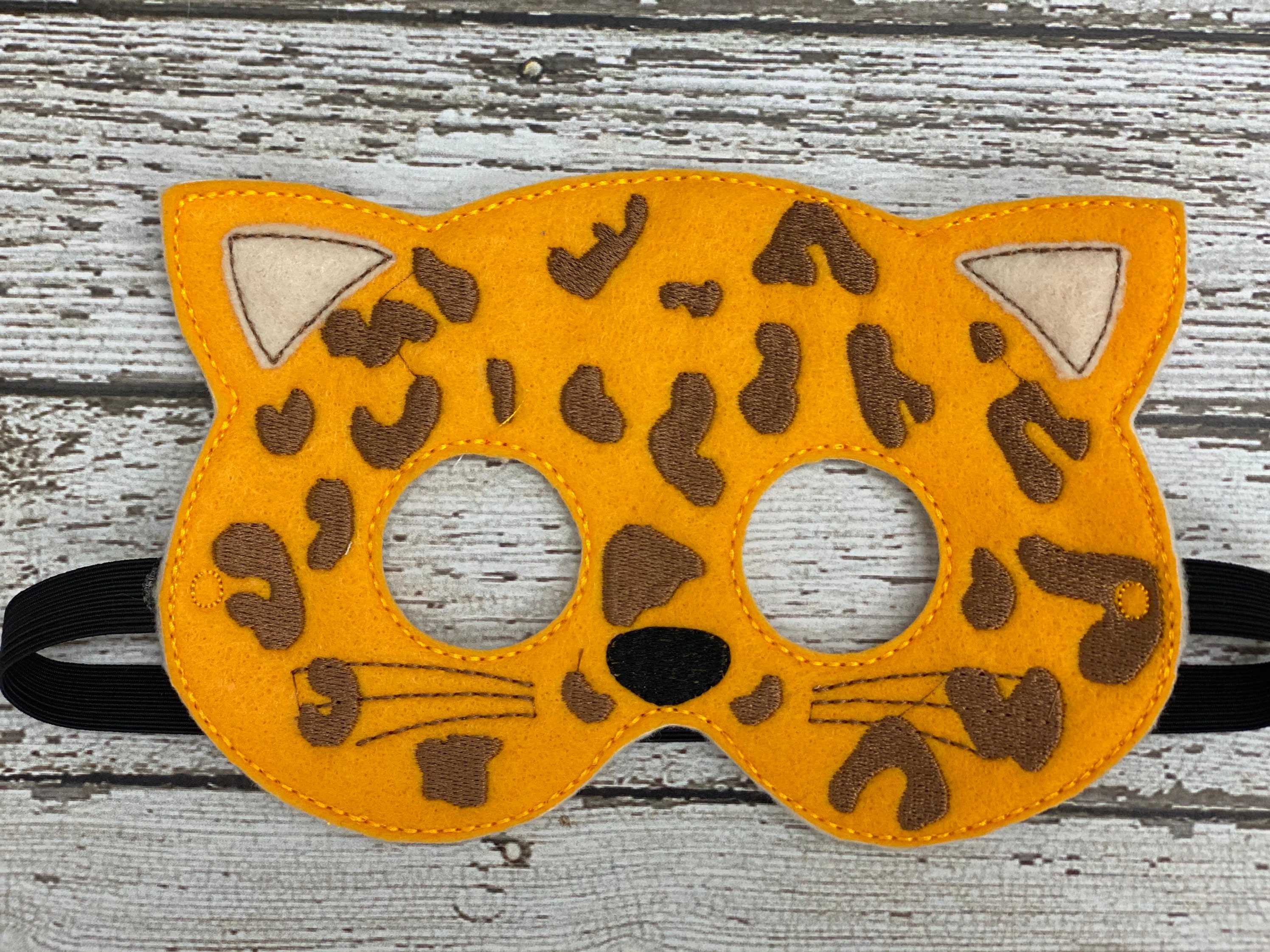  Kids Leopard Felt Face Mask for Halloween Costume or