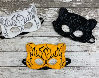Embroidered Felt Tiger Mask: Kids Animal Costume, Party Favor