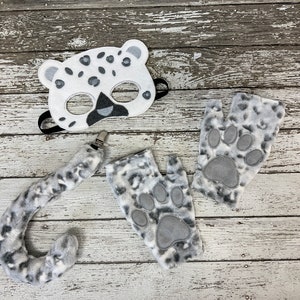 Ensemble déguisement léopard des neiges fait main - Kit de déguisement d&#39;Halloween/fête animal