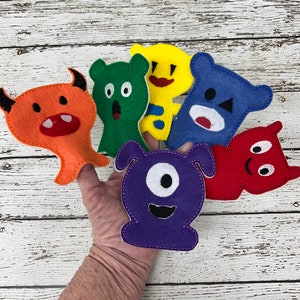 Kleurrijke monstervingerpopset met rijmend monstergedicht - verhaalplezier voor kinderen
