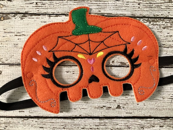 Sugar Skull Jack O Lantern Pumpkin Mask