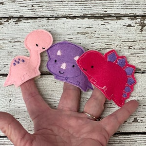 Dinosaur Felt Finger Puppets Dino Finger Puppet Dinosaur Birthday Party Favor Pink Dinosaur Storytime Teacher Gift Story Time Preschool Prop