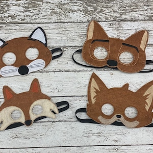 Fox Animal Mask Felt Fox Mask Kids Masks Kids Costumes Fox Costume Red Fox Mask Halloween Mask Party Favor Animal Birthday Favor Book Report