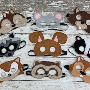 Felt Woodland Animal Masks: Kids Costume, Pretend Play