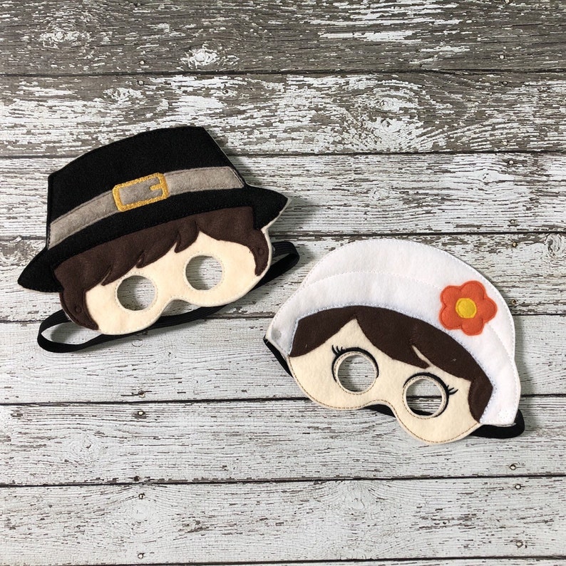 Pilgrim Mask Indian Mask Thanksgiving Masks - Etsy