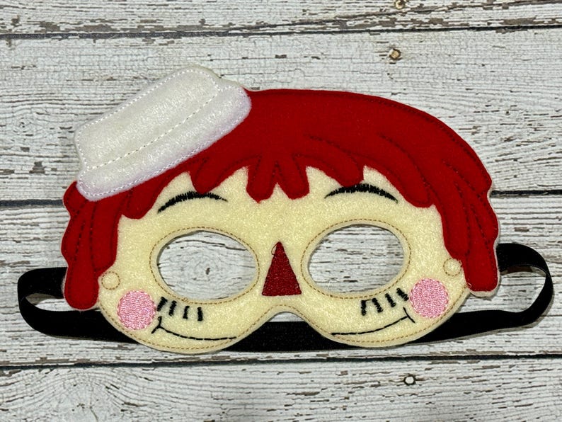 Whimsical Raggedy Ann and Andy Costume Masks - Halloween Felt Mask for ...